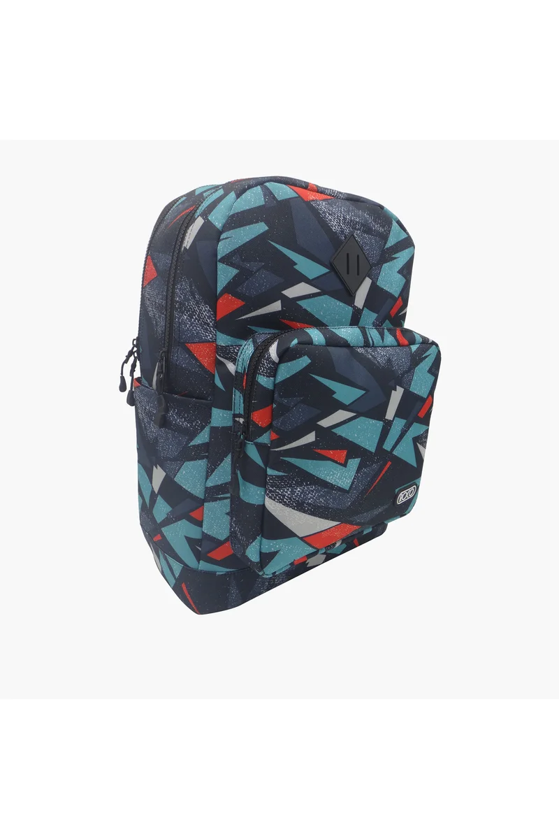 روكو Printed Backpack with Adjustable Straps and Pencil Case - 17 inches
